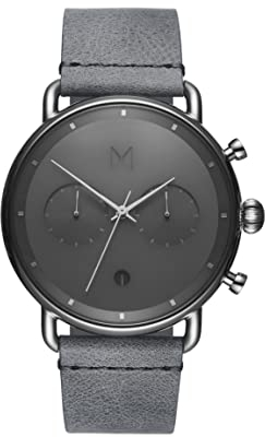 MVMT Analog Quarzuhr für Herren mit Graues Lederarmband - D-BT01-SGR