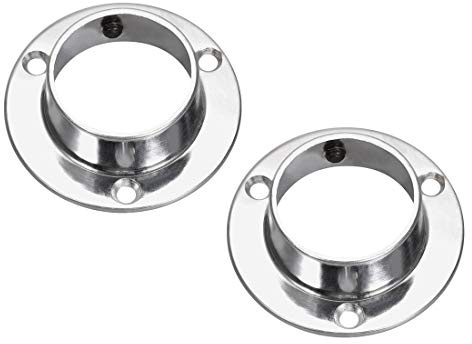 sourcing map Closet Wardrobe Rod Flange,32mm/1.26inch Dia, Socket Bracket Support Holder for Pipe 2Pcs