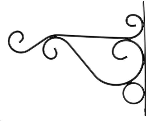 Soporte para plantas colgantes, 10 x 8.3 gancho de pared de hierro soporte para colgar plantas para comederos pájaros, jardineras, linternas, interior, exterior, hogar, jardín, decoraci(Negro)