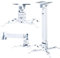 Projector Ceiling/Wall Mount White, Homcine Low Profile Universal Projector Holder/Bracket/Hanger Kit with Extendable Arm, Adjustable Height Pole Mount Drop Ceiling Quick Release For Epson Optoma Benq