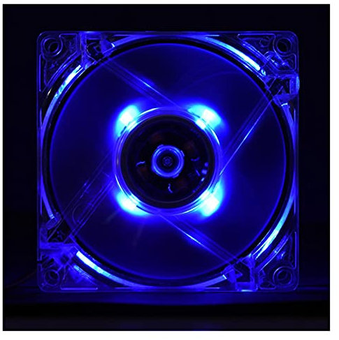DLRSET High Performance case Fan, 1PCS 80mm LED Light 12V 4Pin CPU Cooler Fan For Computer PC Case Mute Cooling Fan (Blade Color : Blue)