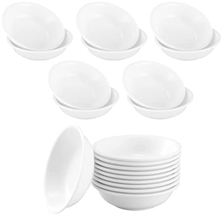 WideSmart 20 Piezas Cuencos Salsa Soja, Mini Plato de Salsa de Vinagre Cuencos de Aperitivo Platillo de Salsa para Inmersión,Salsa,Barbacoa,Ketchup o Condimento