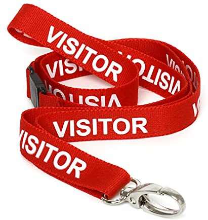 CKB LTD Besucher-Lanyards Breakaway Safety Lanyard Umhängeband, drehbarer Metallclip für Ausweishalter – Pull-Quick-Release-Design (Rot, 50 Stück)