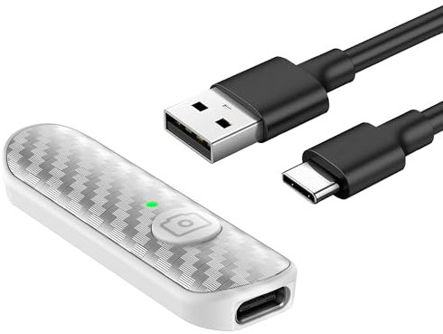 ATUMTEK Bluetooth-Fernauslöser, Design in Carbonfaser, Wiederaufladbare Kamera-Fernbedienung für iOS- & Android-Smartphones, Kompakt und Tragbar, mit Typ-C-Ladung, 10m Reichweite, Bluetooth 5.0