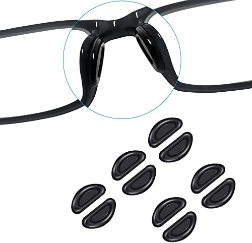 Brille Nasenpads Silikon Nasenpads Anti Rutsch Selbstklebende Nasenpads für Brillen Sonnenbrillen, 5 Paare, Schwarz
