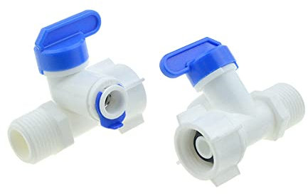 ezqnirk 1pcs Osmose Inverse RO Alimentation Tee Tee Plastique Valve de Billes Coupage de Robinet Rapide Purificateur d'eau Purificateur Connecteur,3/8 Hose-1/2 BSP