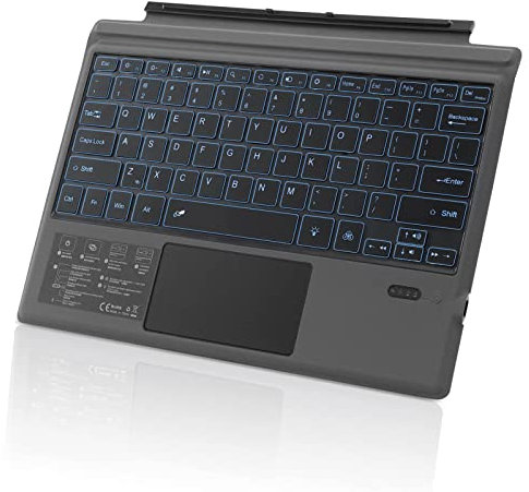 Tastiera Wireless con Touchpad, Tastiera Tablet Ricaricabile per Go 3, Tastiera Bluetooth Ultra Sottile con Keycap Colorato, per Go 2, per Go Keyboard