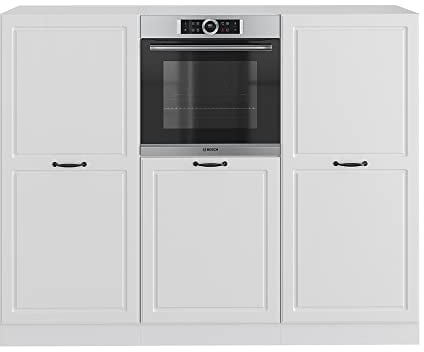 Vicco Küchenblock R-Line, Weiß Landhaus/Weiß, 180 cm ohne Arbeitsplatte