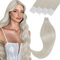 Vivien Tape Extensions Echthaar Blond Haarverlängerungen Echthaar Tape in Extensions Platinblond Echtes Haar 16 Zoll 50g 20Pcs