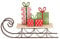 Sass & Belle Schlitten mit Geschenken, stehend