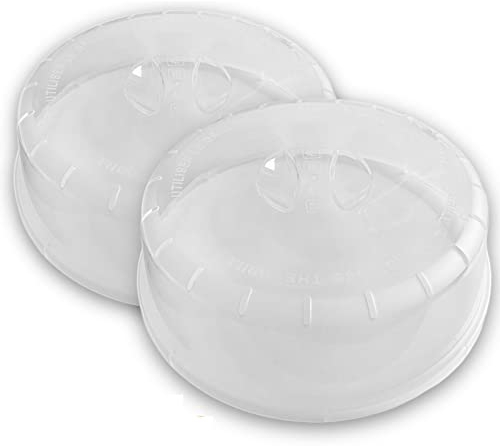 Mikrowellen Abdeckung Abdeckhaube Microwelle Deckel Mikrowellengeschirr Mikrowellenhaube für Mikrowellenteller (2 Stück (Ø 24cm x 7,0cm)) Transparent