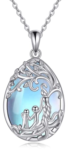YAFEINI Mutter und Tochter Halskette 925 Sterling Silber Baum des Lebens Anhänger Mama Halskette Weihnachten Geburtstag Anhänger Muttertag Kette Schmuck Geschenke für Mutter Tochter Damen