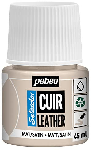 PEBEO - Setacolor Leather - Acrylic Paint for Leather and Leatherette - Customization Bag, Shoe, Sneaker - Resistance to scratches, folds, rubbing - Matt/Satin finish - Beige Pink - 45 ml