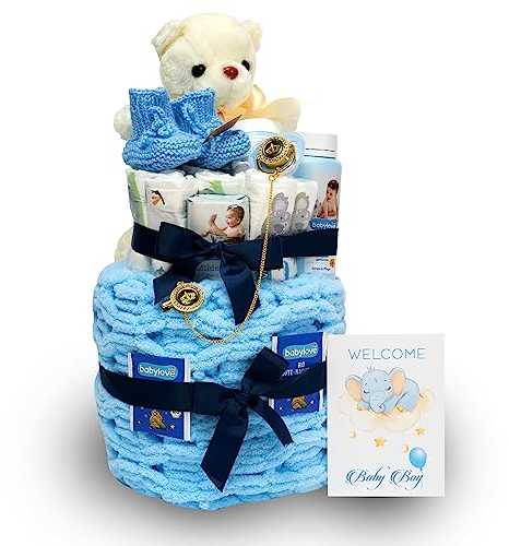 Kamakah Welcome Baby Boy Box für Junge | Geschenke geburt|Neugeborenen set |Geschenke zur geburt junge|Baby decke neugeborenen|Baby set|Geschenk geburt|Geburt geschenk junge|Baby geschenke