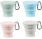 XSEXO Mug à café Portable, Coupe de Voyage légère,FDA et BPA sans Mug à café Portable,Tasse de voyage pliable en silicone de 180 ml, 4 pièces