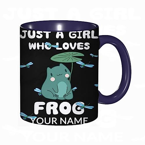 DHAEY Taza divertida de cerámica de 14 onzas,Nombre Personalizado Rana Personalizada Imprimir,apta para lavavajillas, regalos de computadora,regalos geek para hombres, taza de ciencia