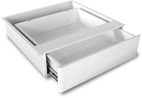 IVOL Tiroir de Bureau Blanc 42 x 41 x 10 cm - Sous Bureau en Métal - Extensible - Boîte de Rangement