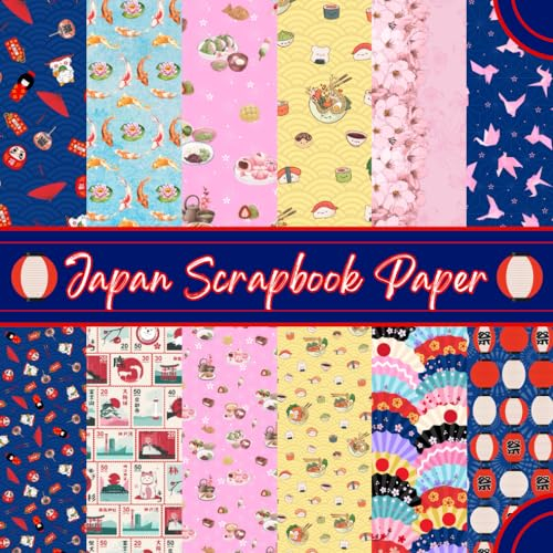 Japan Scrapbook Paper: Japanese Food and Culture Themed Decorative Paper Pad | 8.5 x 8.5 Book with 12 Double Sided Designs Spread Across 48 Pages | ... Junk Journaling, Origami, Papercrafts & More