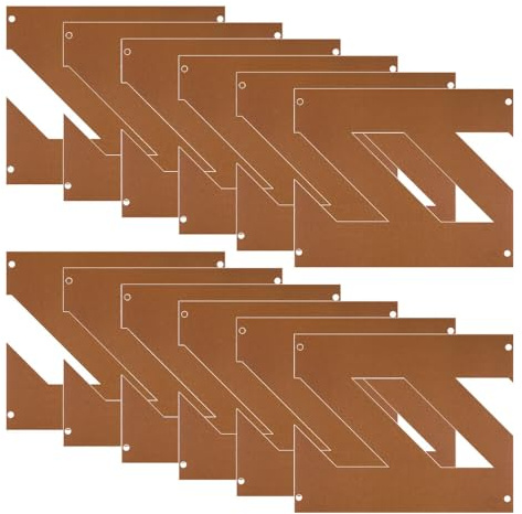 A.M.P.E.R.E Schablonen-Set Warnmarkierung, 12-teilig, Schraffur-Markierung für den Boden, Art.-Nr. 630261002 | Schablonen-Set | Bodenschablone