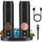 Marstey Ensemble de Moulins à Sel et à Poivre Électriques USB avec Base Rechargeable, 2 Pièces S/P à Grossièreté Réglable, Moulins à Poivre avec LED pour Barbecue, Restaurant, Cuisine, Voyage