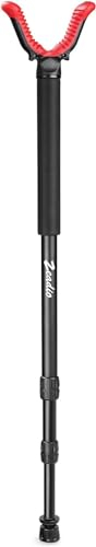 Zeadio Monopod Support Stick Rest with High Density Foam Grip, Twist-Style Locking Leg, and Non-Marring V-Yoke Rest Head for Outdoor activities,32 to 65