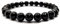 Premium Armband für Männer,Perlenarmband Herren mit schwarzen 12mm Onyx Perlen Lavastein,Vintage Casual Armband,Handmade Perlenarmband Schutz Kraft Stärke,Geschenk für Männer aus echten Natursteinen