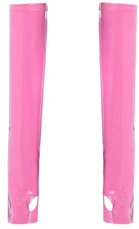 CHICTRY Femme Sexy Gants Longs en Latex Cuir Brillant Adulte Gants D'Opéra d'Hiver Long Gants pour Robe Soirée Cérémonie Cocktail Tenues de Boite de Nuit Élastique S-XXL C Rose Taille unique