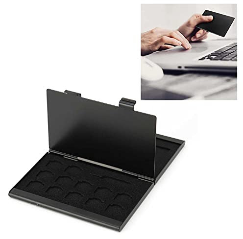 Boîte de Rangement pour Carte SIM, étui Léger en Aluminium Résistant aux Chocs, Portefeuille pour Carte Mémoire avec 4 Emplacements SIM + 12 Nano + 4 Micro-SIM + 1 Broche, étui