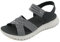 Meik Mangni Sandales Sport Femme Mode Sandales de Randonnée été Bout Ouvert Sandales Confortables Chaussures de Plage Noir 35 EU