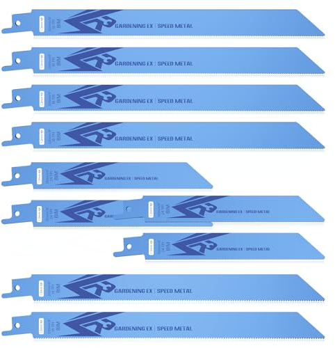 JOEJONI Lames de Scie Sabre pour Métal, 10 Pièces Lames de Scie Alternative, Accessoires de Scie Sabre, Compatibilité avec Bosch Dewalt Makita and many others (Reciprocating Saw Blades for Metal)