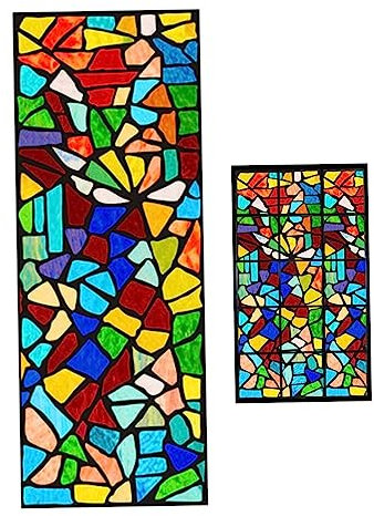 1 PC Window Film Privacy Reutilizable PVC Películas Decorativas de Ventana Decorativa Pegatizas de Vidrio de Ventana UV no Adhesiva para decoración del hogar, 40x100cm