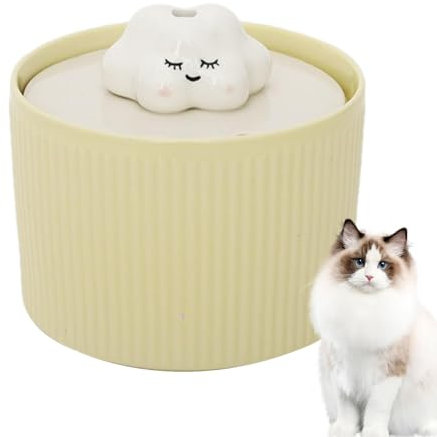 Fuente para Gatos - Fuente para Beber de cerámica para Gatos, Fuente para Beber automática para Gatos de 1,2 L | Dispensador de Agua de cerámica para Perros, Fuente silenciosa para Mascotas, Bebedero