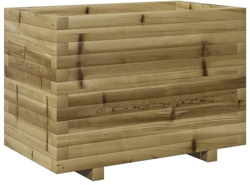vidaXL Pflanzkübel, Blumenkübel mit Holzrahmen, Blumenkasten für Terrasse Garten, Pflanzkasten Hochbeet Pflanzgefäß, Kiefernholz Imprägniert