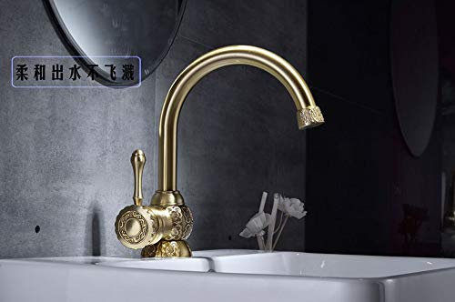 Tous les robinets de cuisine en bronze rétro robinets rotatifs à chaleur froide sculptée couleur au-dessus du comptoir robinets de lavabo cuisine pot de légumes robinet d'eau/25 cm/a
