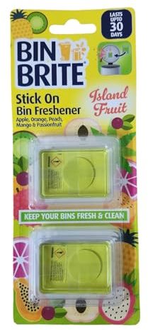 Stick On Bin Freshner Apple, Orange, Peach, Mango, & Passionfruit (Island Fruit) Bin Brite Lasts Upto 30 Days (1 Pack)