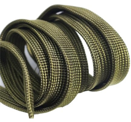 LEFTART Manguito De Cable Trenzado De Algodón Verde De 10 Metros, For Cable De Audio De Potencia, Piezas De Manguitos De Tubo De Cable De Manga Trenzada con Amortiguador Especial(25mm Flat Size)