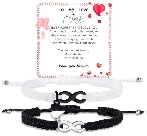 Couples Bracelets Matching Bracelets Adjustable Rope Infinity Bracelets for Couples Christmas Anniversary Valentines Gifts for Him HerBoyfriend Girlfriend Lovers Husband Wife (To My Love)