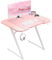GTPLAYER Gaming Desk Computer Desk Sturdy Carbon Fiber Z Frame Large Gaming PC Table with Headphone Hooks for Home Office Bedroom (Pink, 100CM)