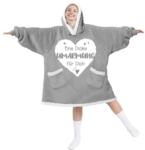 Beste Freundin Geschenke, Eine Dicke Umarmung für Dich Decke mit Ärmeln Hoodie, Geschenk Freundin Geburtstag, Mutmacher Geschenk für Freundin, Weihnachten Geburtstag Geschenk für Freundin Frauen