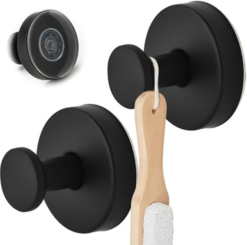 Luckwaii Toallero Ventosa Ganchos Adhesivos para Pared,2 Piezas Acero Inoxidable Colgador Toallas sin Taladro, Capacidad de Carga Máxima 5kg,Percha Baño Toalleros Autoadhesivo Extrafuerte para Cocina