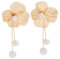 FDEETY Blumen Ohrringe Perlen Quaste Schmuck Damen Ohrstecker Elegant Hochzeit Accessoires Handgefertigt Statement Ohrhänger Lang