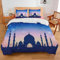 COSKTIARL Bettwäsche-Sets - Lila Twilight-Schloss Druck Weiche Bettbezüge, 155X220Cm Bettbezug+80X80Cm*1 Kissenbezüge Bettwäsche-Sets, Reißverschluss Aus Mikrofaser Bügelfrei Bettwäsche-Set Für Damen