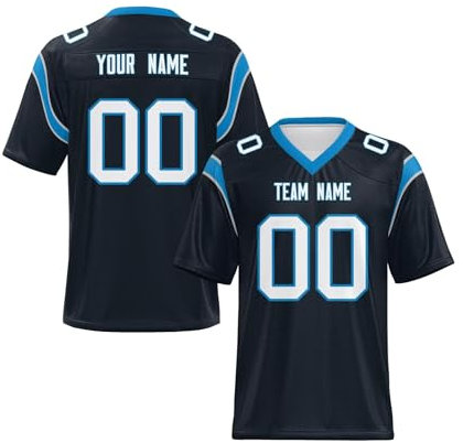 Yunshenla Personalisiert American Football Kostüm Oversize Rugby Trikot Herren Damen Kinder Jugend Custom Jersey Personalized Name Und Number Kindertrikots, Personalisierbar Oder Blanko(#18)