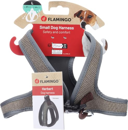 Flamingo Hund Geschirr Step&Go Herbert Hellbraun L 37cm 44cm