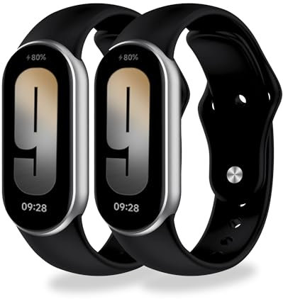 BABEJIA 2 Pezzi Cinturini Compatibili con Xiaomi Smart Band 10/9/8, Cinturino Morbidi e Sportivi, Braccialetti con Connettore in Metallo, Traspiranti, Regolabili, a Sgancio Rapido