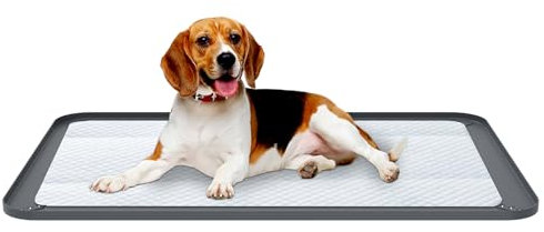 Pee Pad Holder,62x42CM Non-Slip Silicone Puppy Pad Holder,Leak-proof Mat with 1.5CM Raised Edge for Floor Protection, Puppy Potty Training Tray Dog Pee Mat Holders for Small Dogs (62x40CM)