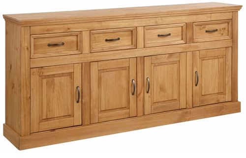 Selma Sideboard with 4 doors and 4 drawers in stained wax, 38x190x87cm (DxWxH)