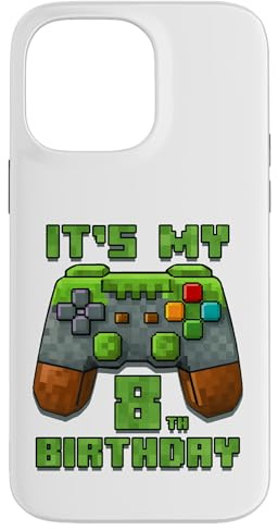 8th Birthday 8 Year Old Birthday Boy Gamer Pixel Number Case for iPhone 14 Pro Max