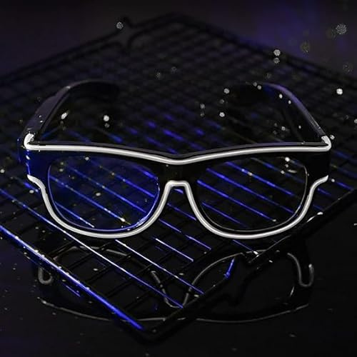Wireless Neon LED Rechargeable Party Light Up Glasses Luminous Glow Shades, 3 Lighting Mode, USB Charging Perfect for Festivals, Parties, Christmas, New Year, EDM & Cosplay