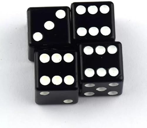 9 mm Backgammon Würfel – Mini Würfel Set aus Acryl – Klein & Leicht – Kompakte Spielwürfel – Schwarz oder Weiß (Schwarz, 4X)